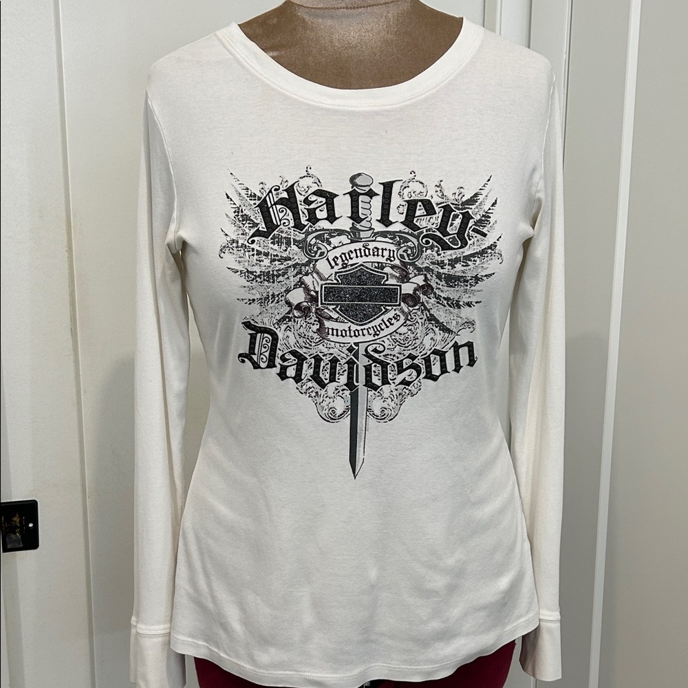 2010 Harley-Davidson Long Sleeve 109% Cotton T-Shirt |Size XL